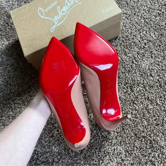 NEW Louboutin Corneille Nude Patent Heels - Picture 2 of 10
